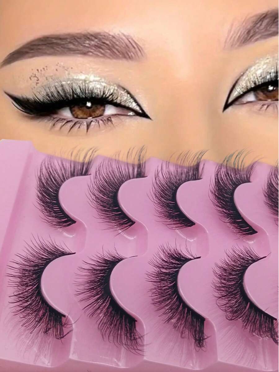 5对柔软3D人造毛假睫毛 | 纤长浓密，易于抓握，自然融合感 - 查看 1