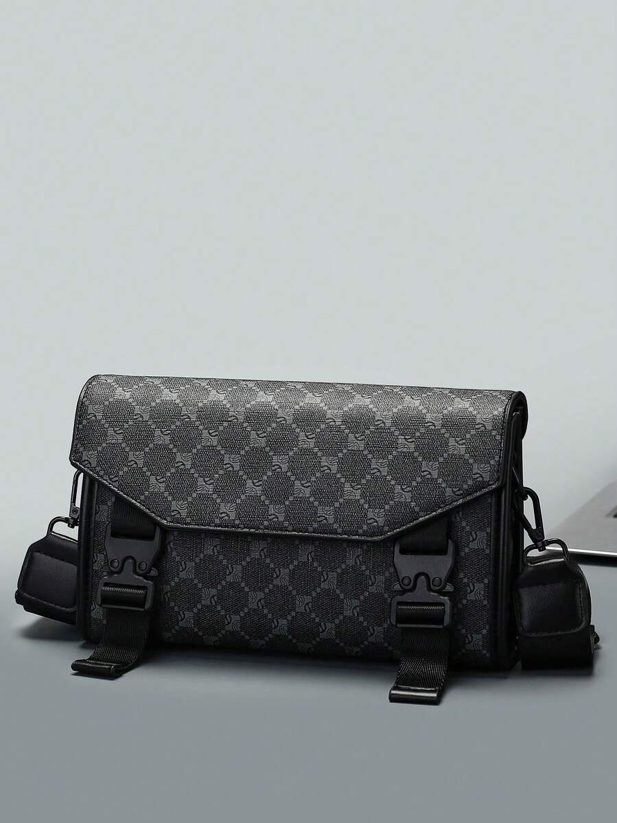 Men's Small Messenger Bag, Flap Cover Casual Crossbody Satchel Suitable For Commuting And Travel, Father's Day Gift, Back To School - Multicolor - View 1