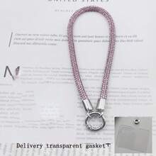 1条奢华水钻链条挂绳，时尚加厚手机挂绳，防丢钥匙扣配件 - 彩色 - 查看 10