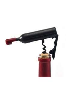 1个/5个/10个装啤酒瓶开瓶器，冰箱贴，创意葡萄酒瓶开瓶器，多功能厨房开瓶器，二合一开瓶器，折叠香槟瓶造型冰箱贴葡萄酒开瓶器 - 黑色 - 查看 9