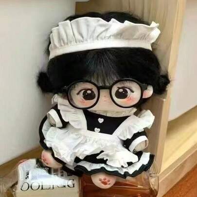 20厘米娃娃服装套装系列，可爱黑色女仆装套装，娃娃换装服装，可爱小物，毛绒玩具服装，派对礼物，生日礼物（不含娃娃）