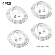 4条装 60W PD 快充 3.3 英尺/100 厘米高效数据传输线，兼容 16 系列、17 Pro Max/17 Pro/17 Plus/17、16/15、S25/S24/S23/S22/S21 Ultra Plus 系列 - Type-C 轉 Type-C / 4個 - 查看 10