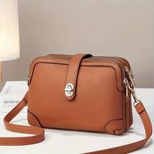 Women Crossbody Bag Fashion Phone Wallet Ladies Multi Pocket Shoulder Handbag - màu nâu - Xem 13
