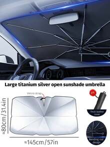 Stay Cool And Protected With 1pc Car Sunshade For Summer - Multicolor - View 13