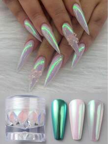 Holographic Nail Powder (1G/Pc) Delivers Stunning Shifting Pearlescent Effects For Impressive Manicures - Multicolor - View 7