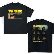 1PC Sam Fender UK & EU Tour 2024 2025 Concert People Watching Tour Graphic Women's T-Shirt - Black 1 - 查看 1