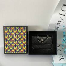 Mini Quilted Square Crossbody Bag For Women Designer Style Chain Purse Chic Gift Box Set Shoulder Bag Luxury Look---- - Black Single Package + Gift Box - View 3