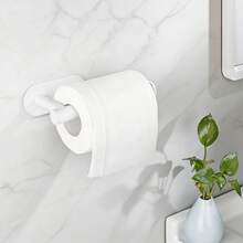 白色/黑色自粘式卫生纸架，无需打孔壁挂式安装，适用于厨房、浴室、卫生间 - 多色 - 查看 13