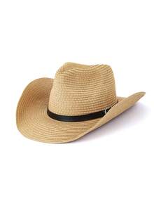1pc Casual Straw Textured Sun Hat, Suitable For Spring, Summer, Autumn, Versatile Casual Work Holiday - Teardrop Hat - View 24