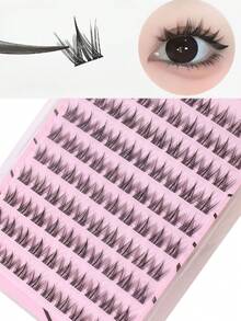 100pcs Dog-Themed False Eyelashes - Slouchy Puppy Cartoon Style, Ultra Soft Lashes, Natural Look, Suitable For Beginners, Jelly Glue - View 3