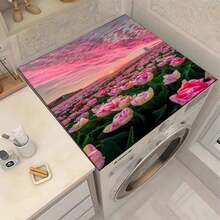 1pc Soft Lavender Tulip Sky Dream Pattern, Warm Family Atmosphere, Diatomite, Non-Slip, Suitable For Washing Machine Cover Pad, Dryer Cover Pad, Coffee Machine Pad, Kitchen Countertop Pad, Multi-Purpose Household Mat - Ducklings Swimming Among the Lotus Leaves - View 1