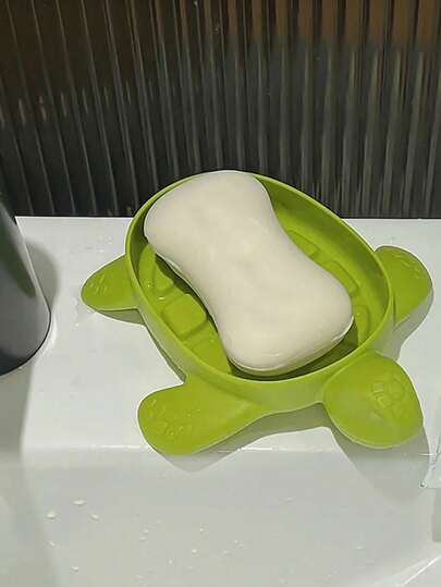 Cartoon Creative Soap Dish, Cute Turtle Soap Holder, Bathroom Drain Rack, Non-Waterlogging Soap Dish Tray Storage Rack