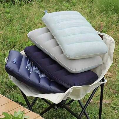 1pc/2pcs PVC Inflatable Pillow - Quick Inflation, Essential For Travel & Camping, Compact & Portable Design Suitable For Beach, Outdoor Resting, Home Use - Comfortable Support For All Seasons, Minimalist Style, Easy To Clean Fabric, Lightweight Material, Multi-Functional Accessories, Fashionable Design, Quick Inflation Feature