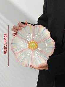 4件套彩色花瓣陶瓷盘，优雅甜点盘，适用于牛排、甜点、下午茶、婚礼、派对、礼品 - 彩色 - 查看 26