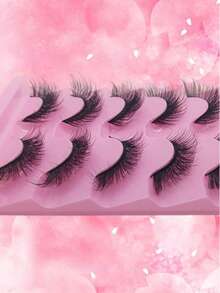 5对柔软3D人造毛假睫毛 | 纤长浓密，易于抓握，自然融合感 - 查看 4