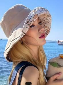 Mũ chống nắng hai mặt họa tiết hoa, mũ vành rộng che nắng, chống tia UV. - nhiều màu - Xem 10