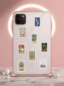 100pcs Vintage Tarot Card Waterproof Stickers, Suitable For Diary, Stationery Decoration, PVC Stickers - Rectangle - View 5