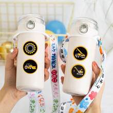 500 piezas/rollo Pegatinas de sellado de vehículos de ingeniería, calcomanías de dibujos animados creativos en rollo para bricolaje en portátiles, teléfonos, guitarras, álbumes de recortes, juguetes clásicos para niños - Multicolor - Ver 5