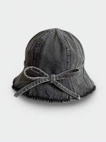 1pc Women's Washed Denim Bucket Hat, Daily Sun Protection Foldable Sun Hat - Women's Bucket Hat - View 6