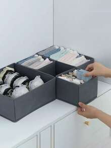 1/3/6件装内衣收纳盒，抽屉整理盒，梳妆台抽屉收纳盒，卧室衣物收纳盒，适用于连衣裙、裤子、鞋子、牛仔裤、靴子、裙子，卧室，家居收纳，春季衣物，简约风格，夏季上衣 - 彩色 - 查看 7
