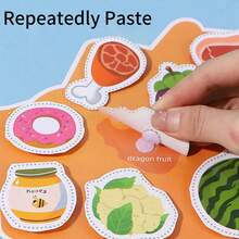 1 Set Paper Art Puzzle Game, Including Cutting Paper, Stickers And Puzzles, Montessori STEM Toys, With Shopping Cart, Pet Carrier, Backpack And Medical Kit, Helps Develop Fine Motor Skills - Multicolor - View 6