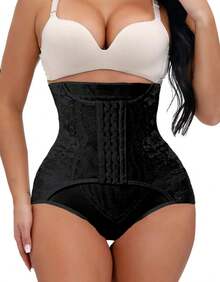 Sexy Breathable High Waist Body Shaper - Negro - - View 12