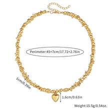 1pc Elegant Fashion Asymmetrical CCB Geometric Heart Pendant Necklace, Suitable For Women's Daily Wear, Various Holidays, Mother's Day Gift, Socializing, Parties, Activities, Beach, Vacation Jewelry - Multicolor - View 4