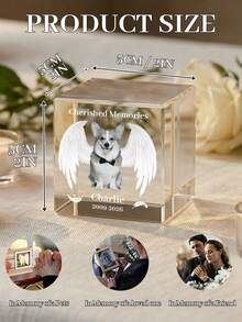 Custom Pet Angel Wings Crystal Memorial Ornament,Personalized Photo Name Pet Memorial Cube,Pet Loss Memorial Crystal Tile,Customizable Pet Memorial Plaque, Crystal Material,Angel Wings Design,Personalized Name Photo Custom,Pet Owners,Pet Lovers,Gift Buyers,Pet Supplies Lovers,Home Decor Lovers,Pet Memorial Service,Pet Funeral Arrangement,Home Display,Gift Gifting,Pet Memory,Memorial Ceremony,Daily Display,Holiday Mourning,Pet Grave Decoration,Pet Memorial Day,Pet Memorial Day - White - View 8