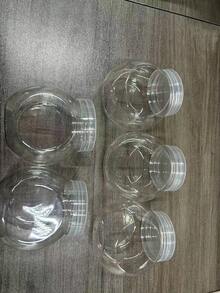 1/3/5pcs 350ml Transparent Plastic Jars With Lids, Wide Mouth Design, Suitable For Storing Candies, Gummies, Cookies And Snacks On Kitchen Counter, Also Can Be Used For Home Decor, Party And Holiday Storage - Clear - View 13