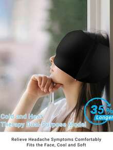 冰袋帽，冷热两用头套，冷敷睡眠头套和眼罩，头部和眼睛物理降温，降温设备，遮阳和睡眠遮光降温 - 眼罩 - 查看 2
