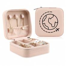 1个旅行地图首饰盒，便携式拉链首饰收纳盒，耳环盒，项链盒，首饰盒，首饰盒收纳盒，白色首饰盒 - 地圖 - 查看 14