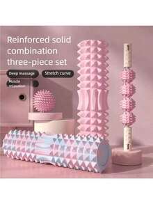 45cm Solid Foam Roller, Crescent Moon Yoga Pilates Massage Stick, Dual-Zone Home Use, Leg Muscle Relaxation Tool, EVA Foam Roller And Handheld Massage Ball - Muscle Relaxation Yoga Kit, Hollow Design, Fitness Roller Set, Foam Roller Yoga Column, Fitness Roller, Yoga Roller, Massage Equipment, Fitness Massage Roller, Hollow Spike EVA Massage Stick, Foam Roller Fitness, Yoga Fascia Slimming Tool, Weight Loss Equipment - A - View 9