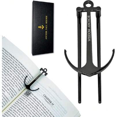Soporte de páginas Anchor para lectura con manos libres, marcapáginas abridor de libros, regalo para lectores, metal portátil, música, libro de recetas, libros de tapa dura, libros de bolsillo,42358851