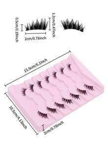7 Pairs Half Lashes With Clear Band Cat Eye Tail With Eyelash Brush 1/5 PCS & Clip 1 PC Set Elongated Eyelashes Natural Look Wispy Faux Mink Lashes Fluffy Soft False Eyelashes Natural Makeup,Suitable For Christmas Makeup,Lashes, Faux Clis, Lash Cluters, Eyelashes, Magnetic Eyelashes, Lashes Cluers - Half Eyelashes - View 10