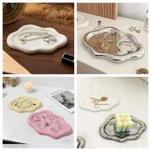 1 件装不对称极简主义首饰托盘，可爱云朵造型单层奢华首饰及香水展示架，时尚家居/办公钥匙收纳架，是圣诞节、感恩节、新年、情人节的理想礼物，为您的空间增添时尚美感 - 彩色 - 查看 7