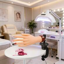 Mô hình bàn tay thực hành vẽ móng, giá đỡ mô hình bàn tay, mô hình bàn tay nhân tạo mềm mại, chân thực, có thể tháo rời và uốn cong, kèm giá đỡ để bàn trưng bày, dùng để luyện tập kỹ thuật vẽ móng, thực hành vẽ móng, thích hợp cho tiệm nail, người mới bắt đầu làm nail, dụng cụ thực hành, quà tặng ngày lễ. - Nhiều màu - Xem 1