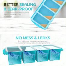 Silicone Freezer Tray With Lid - Soup Freezer Container Molds - Large Cube Tray - Makes 8 1 Cup Portions Cubes, 1 - Pack Freezer Storage Food Soups Meal Prep - Oven Dishwasher - - 一塊,一杯 - 查看 8