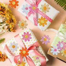 500张激光雕刻花朵贴纸，适用于文具、礼品包装和信封封口标签 - 鐳射花朵 - 查看 4