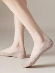 Women's Summer Lace Non-Slip Invisible Socks Fashion Cool Breathable Mesh Comfy Low Cut Boat Socks - Multicolor - View 6