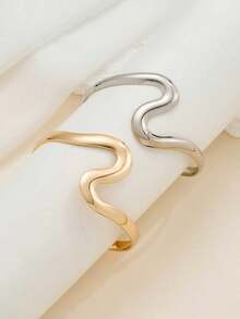 Open Geometric Design Bracelet, Fashionable Bangle Suitable For Women's Daily Wear And Vacation - Multicolor - View 4