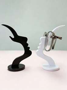 2pcs Unique Curved Eyeglasses Stand - Practical Minimalist Black Design, Plastic Material, Suitable For Living Room, Bedroom, Office, Or As A Gift For Family And Friends, Enhances Desk Or Nightstand Decor, Home Decor Accessory, Minimalist Design, Holiday Gift, Valentine's Day Gift, New Year Gift (1/2pcs Available) - 彩色 - 查看 9