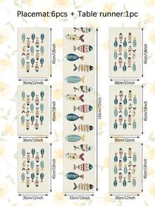 Bộ trang trí cá nhiệt đới mùa xuân & hè 1/4/5/6/7 món, trang trí phòng khách/phòng ngủ/phòng ăn, chất liệu giả vải lanh, nhiều kích cỡ, trang trí bàn ăn, khăn trải lò sưởi, tấm lót bàn, đế lót ly, trang trí nhà cửa. - Nhiều màu - Xem 15