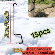 15 piezas Juego de herramientas ajustables de metal para doblar ramas, herramienta para dar forma a árboles, herramienta de jardinería para dar forma y entrenar árboles frutales, plantas en maceta. Solo las ramas extendidas horizontalmente pueden dar frutos, las que crecen verticalmente solo producirán hojas. Supera el crecimiento excesivo, equilibra la estructura del árbol, mejora la ventilación y la iluminación. Reutilizable por 20 días. - (15 piezas) Extractores de ramas de 26 cm - Ver 8