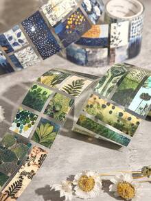 1 Roll Vintage Style Decorative Tape, Floral Wonderland Series, Retro Style Scrapbooking Supplies - Multicolor - View 3