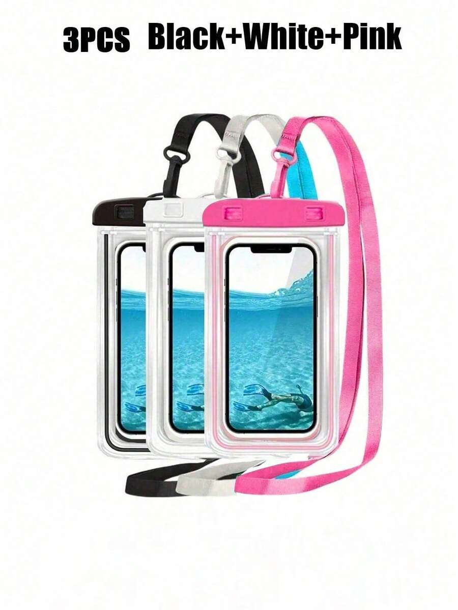 Universal Waterproof Phone Pouch, Waterproof Phone Case, Suitable For IPhone And Other Phones, Great For Swimming, Rainy Days, Outdoor Activities To Prevent Water Ingress (Random Paper Clip Included) - Multicolor - View 1
