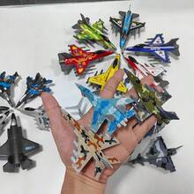 18pcs Fighter Plane Model Toys, Suitable For Aviation Enthusiasts, Boys Birthday Holiday Gift, Desktop Decor - Light Grey - View 4