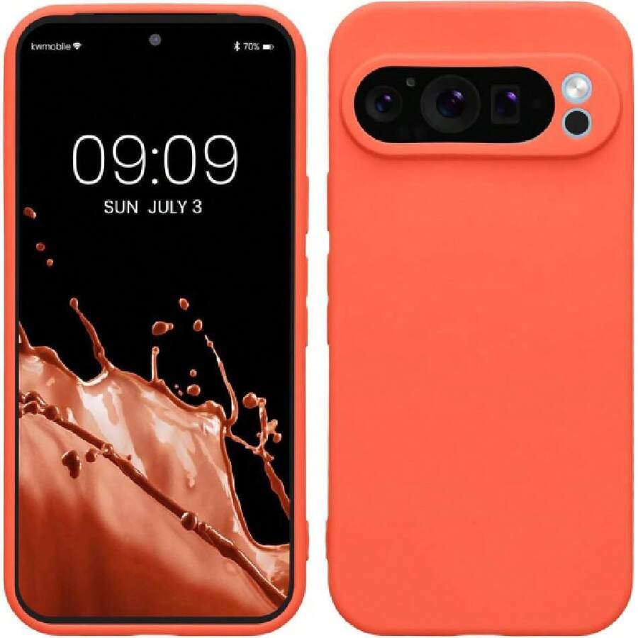 Compatible Case For Pixel 9 Pro - With Raised Edges - Wireless Charging Compatible - Matte Glossy Coral, 42500041 - 酒紅色 - 查看 1