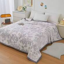 Frazada Estampada Floral | Extra Suave y Transpirable - Buganvilla gris - Ver 2
