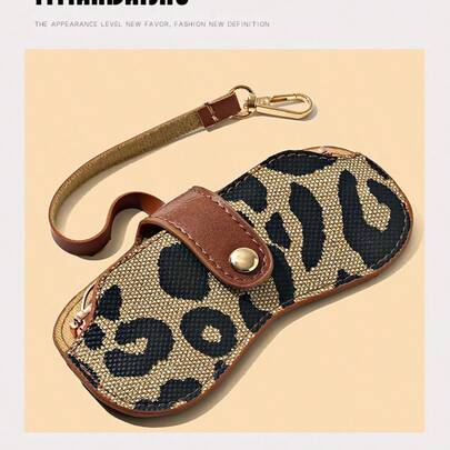 Eyeglasses Case, Portable Eyeglasses Organizer, Cat And Leopard Print Eyeglasses Bag