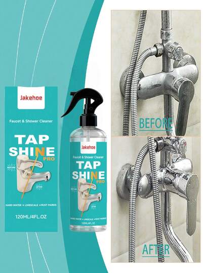 jakehoe 1 قطعة/120 مل منظف حنفية، مناسب لحنفيات الحمام ورؤوس الدش والأحواض السيراميكية والأحواض الفولاذية المقاوم للصدأ، مستلزمات تنظيف المنزل، ضروريات الحمام، هدية مثالية للأصدقاء والعائلة، سيتم شحن إصدار عشوائي قديم أو جديد